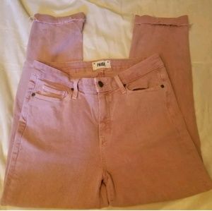 Paige Hoxton Mauve Color Jeans Size 29 Raw Hem